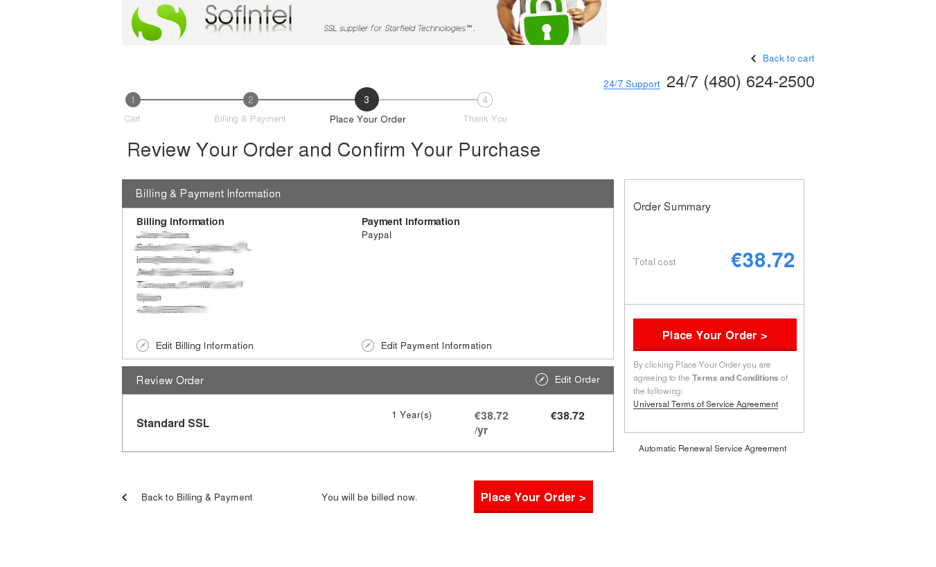 ecommerce.sofintel.net payment confirmation